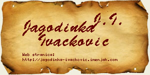 Jagodinka Ivačković vizit kartica